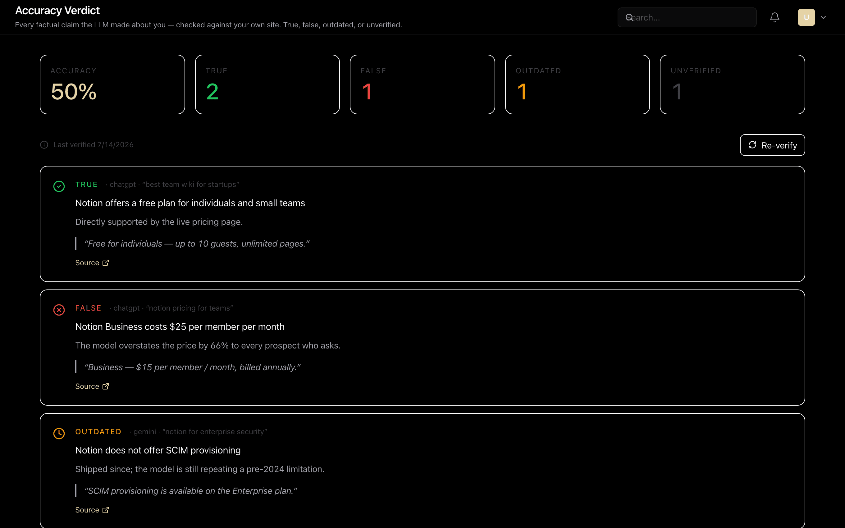 Aelo evidence receipt and accuracy verdict